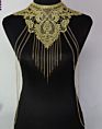 Design Gold Lacework Shape Back Body Chain Necklace