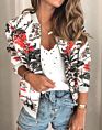 10 Colors Floral Print Spring Women's Bomber Jackets plus Size Short Female Coat Zipper Outwear Long Sleeve Womens Jacket