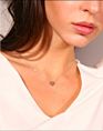 Gold Shinning Delicate Handmade Hammered Heart Necklace in Sterling Silver