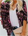 Kimono for Women with Loose Casual Style Open Front and Floral Print for Beach Coats