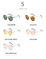 Q-6202 Designer Metal Retro round Frame Shades Sunglasses Sun Glasses