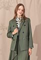 High Notched Neck Long Sleeves Double Breasted Fitted Blazer Jackets for Woemn