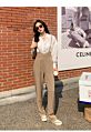 Women's Suspenders Loose Straight Thin Section Tall Trousers Wide-Legged Pants Woman Tops Fashionable Crop Top
