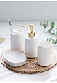 Simple Ceramic Bathroom Accessories Set Soap Dispenser Dish Toothbrush Holder Tumbler Cup Organizer