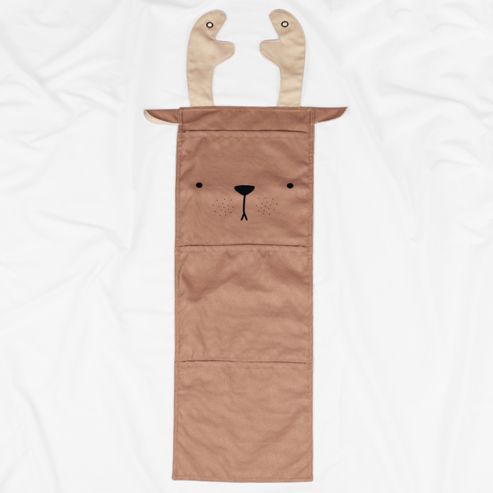Deer Door 3 Pockets Kids Decorations Hanging Wall Mounted Storage Bag for Home Nursery Decor