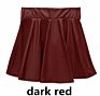 High Waist Faux Leather Skirt Women Pleated Sun Skirt Young Girl Lady Leather Skirt