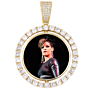 Memory Photo Frame Medallions Necklace&Pendant in Silver with Tennis Chain Hip Hop Jewelry Personalized Cubic Zircon Gift
