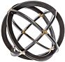 Oniya Metal Decorative Medium Black & Gold Iron Band Decorative Hollow Sphere Home Decor