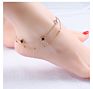 Stainless Steel Rose Gold Black Jewelry Four-Leaf Clover Flower Anklet