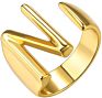 Flynee Jewelry Personalized Brass Gold Bold Initial Letter a to Z Open Alphabet Ring for Women