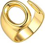 Flynee Jewelry Personalized Brass Gold Bold Initial Letter a to Z Open Alphabet Ring for Women