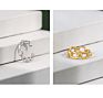 925 Sterling Silver Simple Plain Link Chain Ear Cuff Earrings with Gold Plated Jewelry