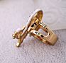 Jz0032 Vintage Enamel White Swan Bird Crystal Pave Gold Plated Finger Female Jewelry Ring for Women