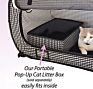 Portable Large Stress Free Kennel/Cage and Litter Box Set Lightweight Cat Travel Litter Carrier Kitties Travel Cage