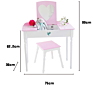 Wooden Princess Dressing Table and Chair Set with Mirror