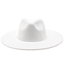 Fall Luxury Fashionable Unisex 9.5Cm Big Wide Flat Brim Hat Women Wooly Felt Fedora Hats for Party Outdoor Activity Festival