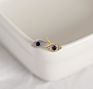 Minimal and Delicate Jewelry Sterling Silver 18K Gold Tiny Charm Blue Stone Cz Pave Evil Eye Stud 925 Silver Earrings