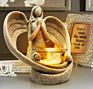 Resin Memorial Tabletop Angel Wings Candle Holders for Home Decor