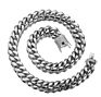 No Fade 8-18Mm Stainless Steel Silver Plated Mens Design Accessory Cuban Chain Jewelry Lock Clasp Full Zircon Necklace Set