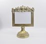 Oval Baroque Ornate Standing Photo Frame Holder Gold 5X3.5