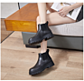Leather Rain Luxury Chunky Military Combat Cowboy Rain Designer Branded Platform Heel Ankle Women's Boots