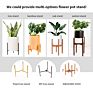 Outdoor Porcelain Planter Mid Century Large Luxury Marble Ceramic Flower Pots with Iron Stand and Drainage Hole