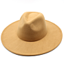 Fall Luxury Fashionable Unisex 9.5Cm Big Wide Flat Brim Hat Women Wooly Felt Fedora Hats for Party Outdoor Activity Festival