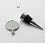 Image Sticker Blank round Head Epoxy Wine Stopper Silver Wine Bottle Stopper