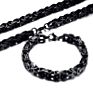 Stainless Steel Male Chain Necklace Byzantine Bracelet for Men Jewelry Sets Accessory