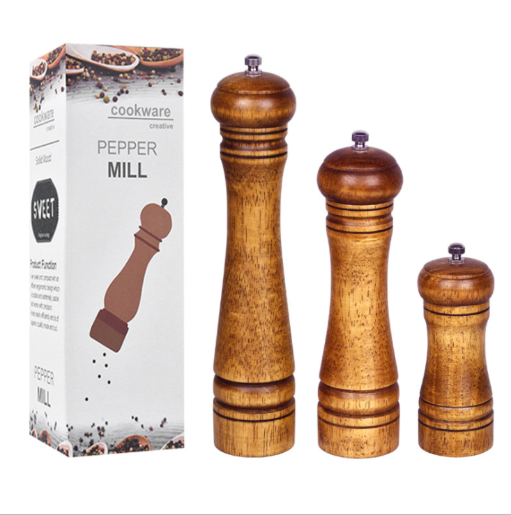 5/8/10 Inch Manual Wood Pepper Mill Pepper Spice Salt Mill Grinder