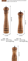 5/8/10 Inch Manual Wood Pepper Mill Pepper Spice Salt Mill Grinder