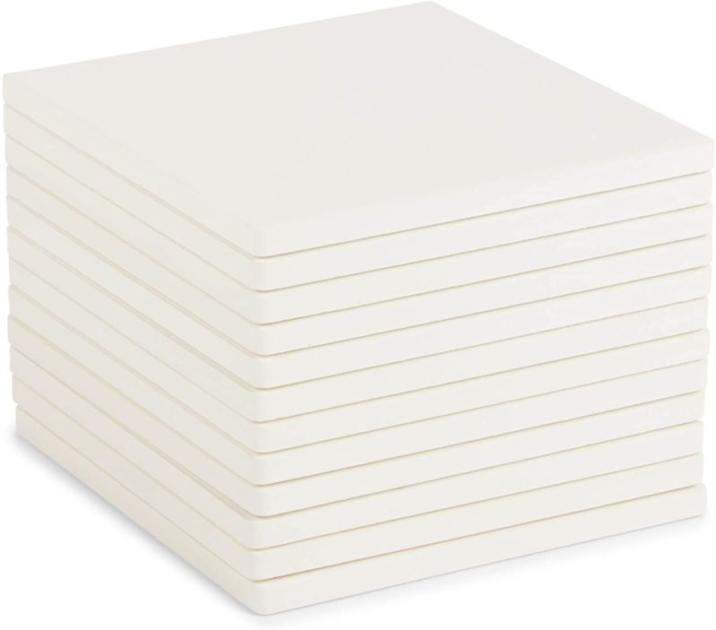 Blank Ceramic Coaster Tiles for Crafts Diy Cork Coasters Square and Round