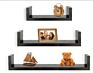 U Shaped Floating Wall Shelves - Rustic Mdf Wall Mounted Display Rack | Multi-Purpose Hanging Shelves