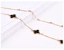 Stainless Steel Rose Gold Black Jewelry Four-Leaf Clover Flower Anklet