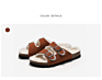 Warm Double Breasted Leather Pu Flat Bottom Casual Beach Cork Roman Slippers