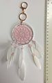 Natural Gemstone Pendant Keychains, Rose Quartz Key Chain, Stone Charm Pendants Keyrings