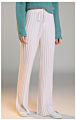 100 Pure Cashmere Rib Knitted Womens Loose Wide Leg Pants