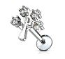 316L Surgical Steel Life Tree Top Clear Cz Labret Helix Tragus Piercing Cartilage Earring Studs