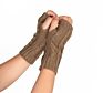 Women Warm Knit Fingerless Gloves Hand Crochet Thumbhole Arm Warmers Mittens