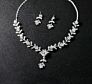 Bridal Wedding Jewelry Set Women Rhinestone Plant Necklaces and Earrings Sets