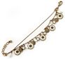 Vintage Inspired Brass Double Chain Charm Bracelet in Antique Gold Metal for Men and Women