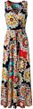 Womens Bohemian Printed Faux Wrap Bodice Sleeveless Crossover Aussie Maxi Dress Bale Muslim Satin Maxi Dress Long Sleeve