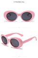 Retro Oval Thick Frame Sunglasses Women round Black Sunglasses