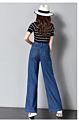 Women Girls Retro Wide-Leg Flared Trousers Spring Autumn High Waist Jeans Long Pants Denim Loose Jeans