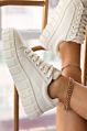 Women's Shoes round Toe Thick Bottom Lace-Up Canvas Shoes Large-Size Printing Casual Shoes