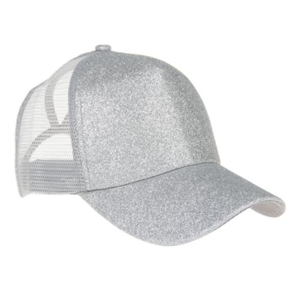 Distressed Washed Cotton Criss-Cross Ponytail Baseball Cap Hat for Women