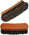 6.7" Horsehair Shoe Shine Brush 100% Soft Genuine Horse Hair Brush Wood Handle Unique Concave Design