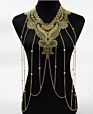 Design Gold Lacework Shape Back Body Chain Necklace