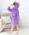 Children Star Unicorn Cartoon Animal Flannel Pajamas Fall Hooded Baby Kids Girls Bathrobe