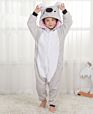 Children Autumn and Cartoon Animal Conjoined Pajama Toilet Version of Children's Home Flannel Pajama